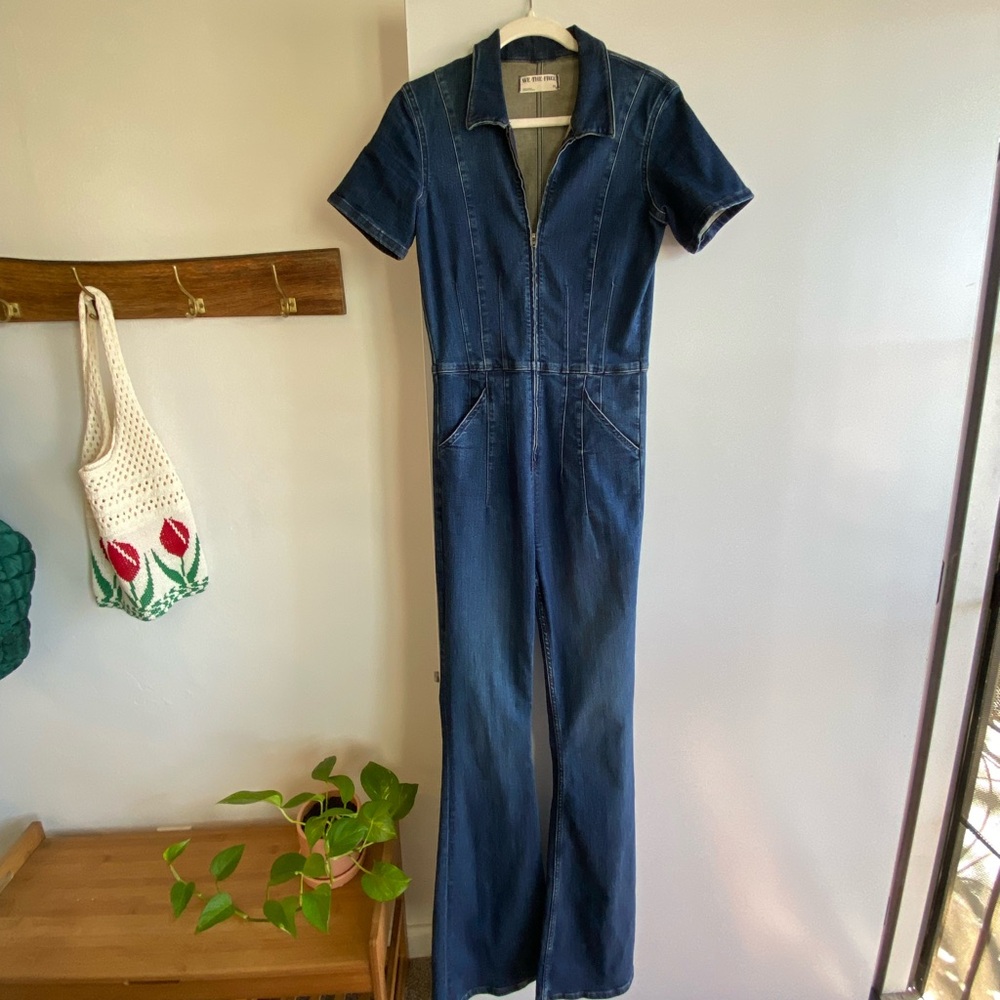 Free People Denim Jumpsuit